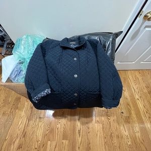 Avenue Excellent Condition Navy Blue Quilted Coat